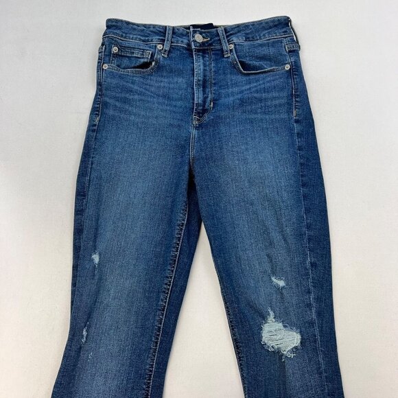 Gap Womens Sky High Universal Distressed Zip Up Denim Legging Stretch Size 6/28R - Picture 2 of 8